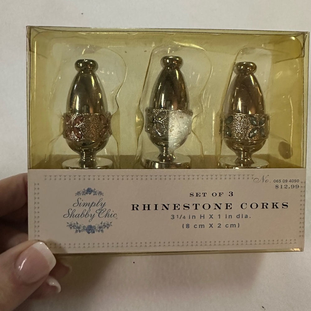 Simply Shabby Chic Rhinestone Corks Set MIB - Picture 3 of 3